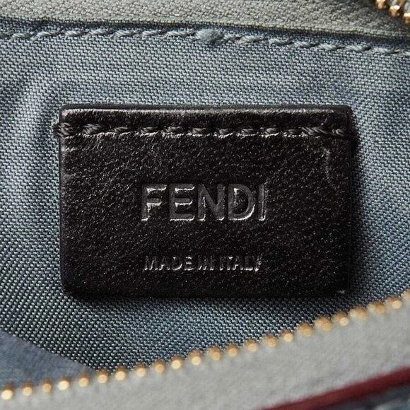 Fendi Blue/Burgundy Leather By The Way Zip Card Holder Wallet - 8M0388 - Picture 6 of 8